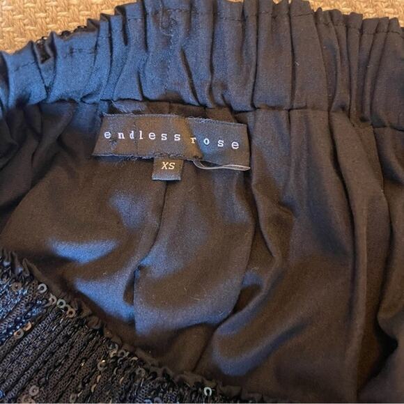 NWT Endless Rose Black Sequin Bubbly Puff Matching Set. CROP TOP & SKORTS XS - Picture 9 of 9